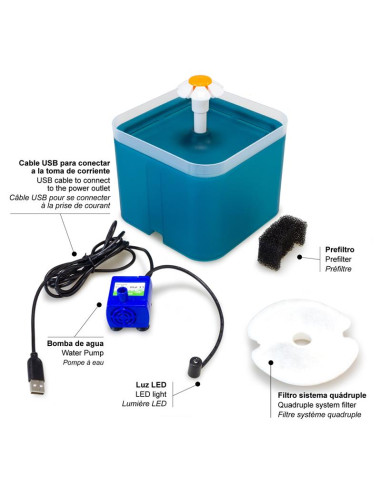Aq Fuente para Gato/Perro - Con luz...